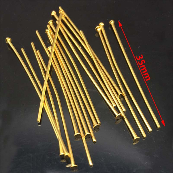 200Pieces/lot Hot selling gold plated stainless steel Head Pins for Jewelry Making, 1.57-Inch/40mm