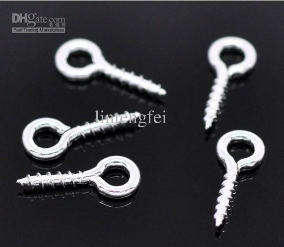 Hot Sale! Free Shipping,144g 8x4MM SP Screw Eye Bail Top Drilled Findings