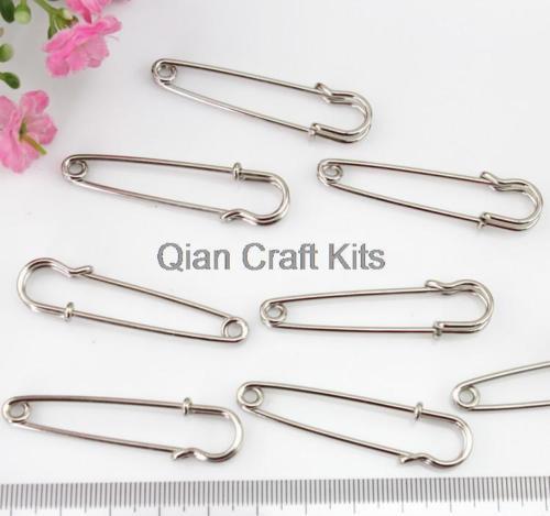 200pcs of stainless steel silver tone Safety Pin Brooch 50x14mm free shipping