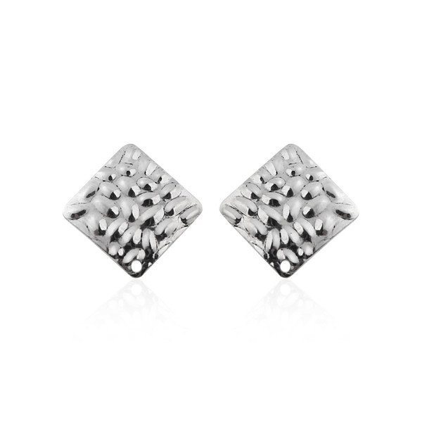 Wholesale Silver Gold Square Stainless Steel Stud Earring With Earnuts Jewelry Making Supplies DIY Jewelry Findings Components