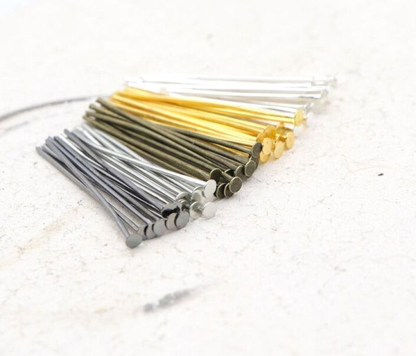 1000pcs 4Colors Head Pins Jewelry Finding Gold silver Jewelry Beads DIY Accessories For Jewelry Making 40mm