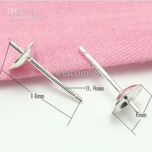 20pcs/lot 925 Sterling Silver Earring Needles Finding For DIY Craft Jewelry 0.8x6x14mm WP042 Free Shipping