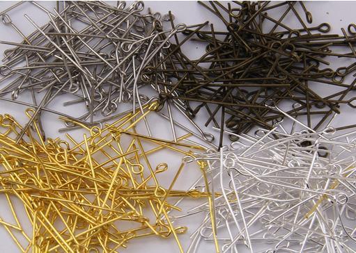 Eyepin Findings New Arriva100pcs/ lot Gold Plated Iron Eye Head Pins Fit Jewelry Making 26mm wholesale silver bronze nickle colour