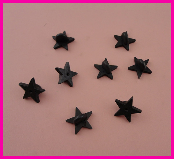 100PCS 1.7cm Black Star Plastic Butterfly Clip Brooches,Badges,as pin back for badges,DIY jewelry ornament stuff wholesale