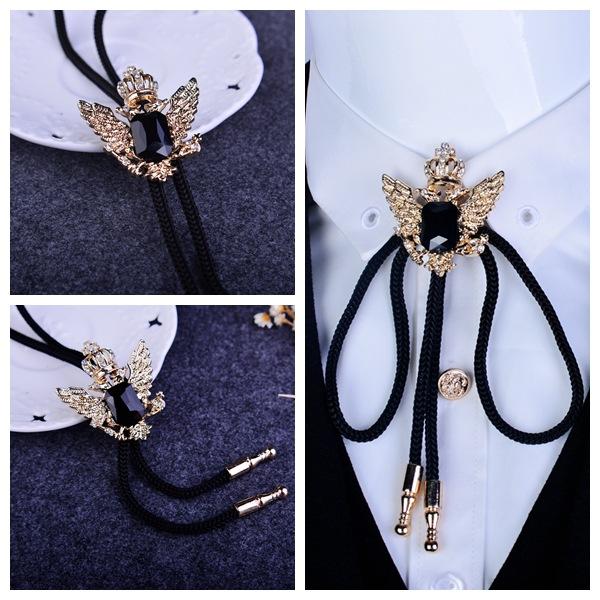 Korean version of double eagle crown necklace shirt pendants shirt necklace Bolo Tle men Polo tie wholesale