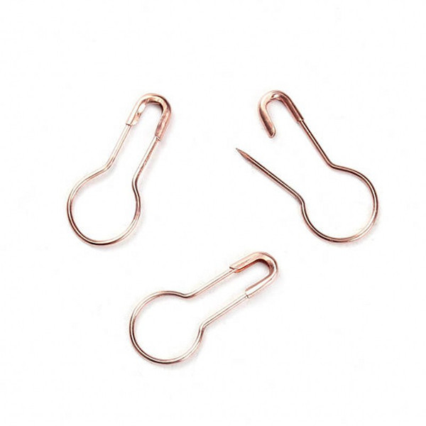 Bulb Safety Pins - Package of 1000 - Rose Gold Color-fashion pear shaped safety pin steel made free shipping