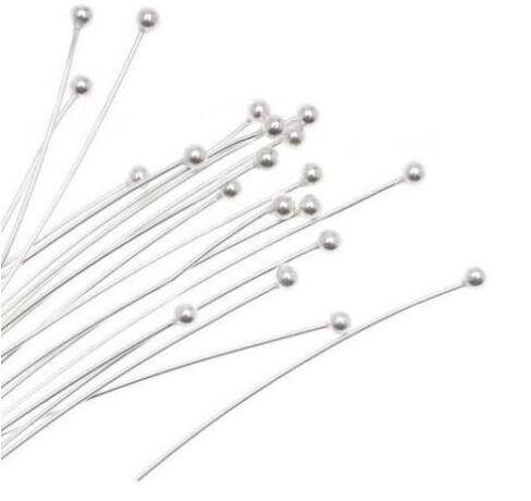 1000pcs/lot Silver Plated Ball Head Pins For Jewelry Making 18 20 24 26 30 40 50mm