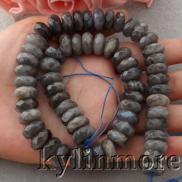 6.5x13mm Natural Faceted Labradorite Loose Beads 15