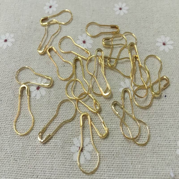 2000 PCS/lots Pear Shaped Bulb Safety Pins - Gold Coated- Stick Markers Jewelry Making Brooch Price Tag Pin brooch Needles