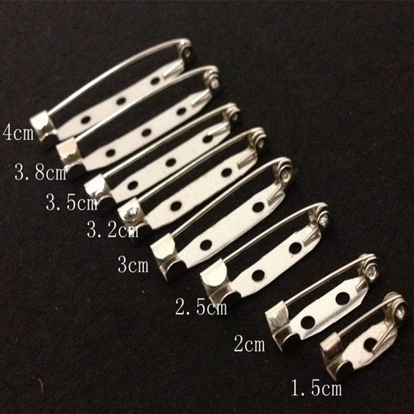 500pcs 15,20,25,30,32,35,38,40,45mm Safety Lock Back bar Pin DIY brooch base, use for brooch and hair jewelry