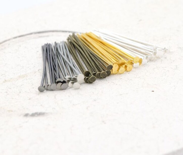 1000pcs 4Colors Head Pins Jewelry Finding Gold silver Jewelry Beads DIY Accessories For Jewelry Making 20mm