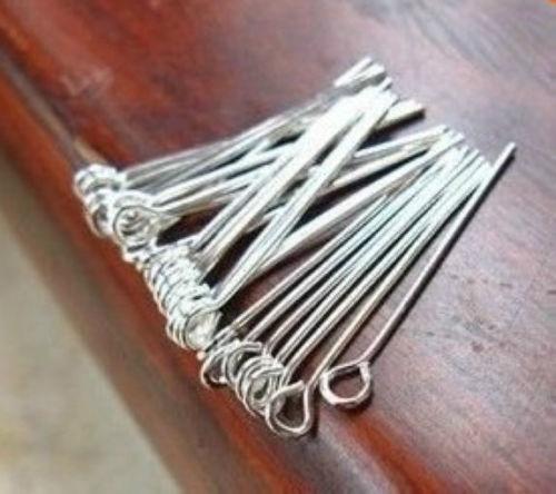 500pcs Silver Plated Eye Pins Jewellery Craft Findings For Jewelry Making 20mm 30mm 4mm 5mm 6mm 7mmFree Shipping