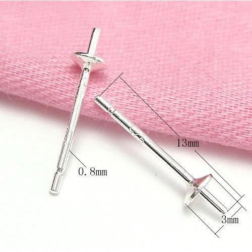 20pcs/lot 925 Sterling Silver Earring Needles Jewelry Findings Components For DIY Craft Jewelry Free Shipping 0.8x3x13mm WP043