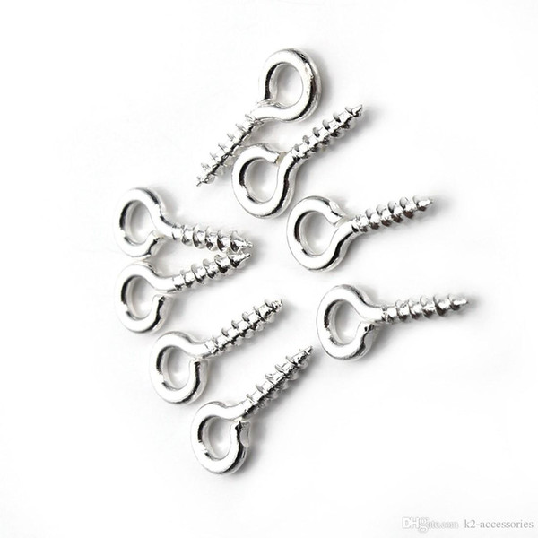 600pcs/lot Silver plated Small Tiny Mini Eye Pins Eyepins Hooks Eyelets Threaded Diy jewelry making 8mm