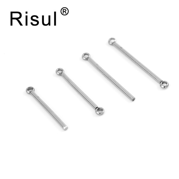 wholesale 20/25mm 0.8/1inch bar with loop holes Pins & needles with bail holes 1.5mm sticks Stainless steel jewelry findings 100pcs