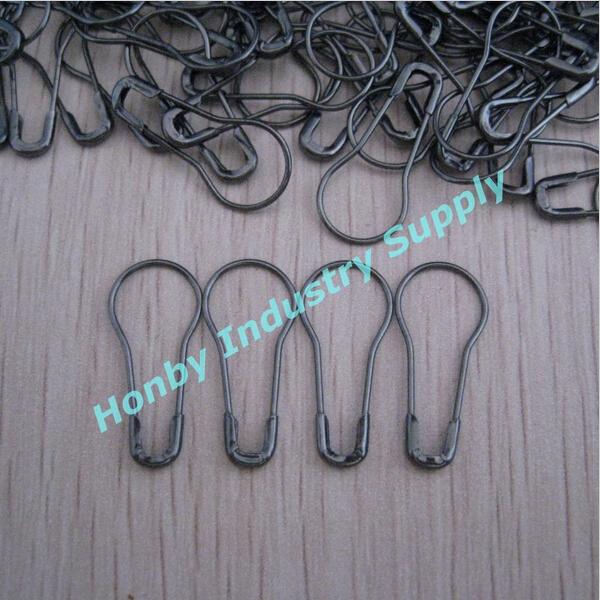 Garment Accessories 22mm Size Gun Metal Color pear shape Glossy Plated Steel Safety Pin For Holding Stitches