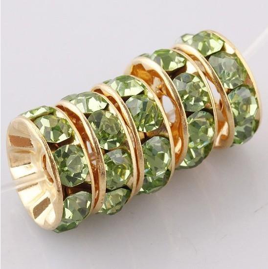 Wholesale 10mm Rhinestone Gold Plated Loose Spacer European Craft Beads Findings