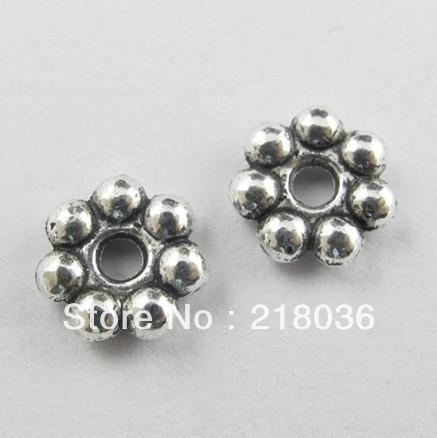 Wholesale Vintage 1000Pcs Antiqued Silver Daisy Spacer Beads Charm For DIY Jewelry Handcraft Accessories Bracelets Girls Bijoux 8mm B615