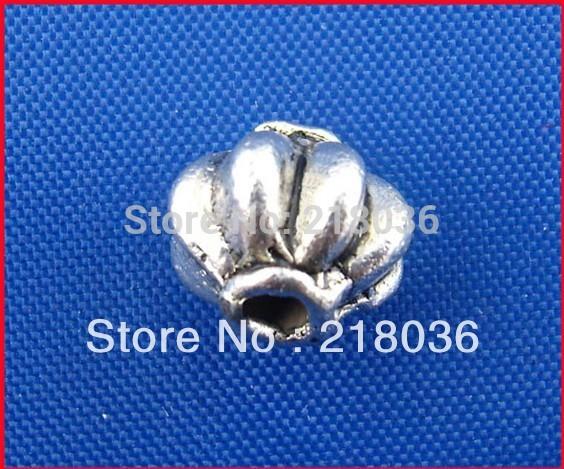 Vintage 200Pcs Silver Tone Lantern Spacer Beads Alloy Floating Locket Charms For Bracelet Necklace Metal Jewelry Findings Accessories M556