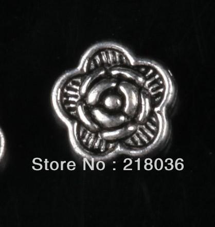 Fashion Vintage 500 Pcs Tibetan Silver Rose Flowers Spacer Beads Charm For DIY Jewelry Handcraft Accessories Bracelets Girls Bijoux M802