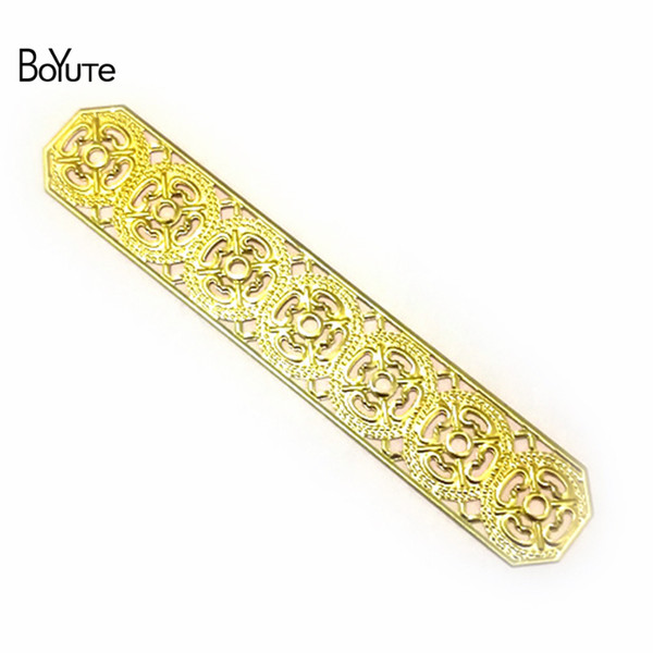 BoYuTe 50 Pcs 82*15 MM Metal Copper Stamping Plate Filigree Diy Hand Made Jewelry Findings Components