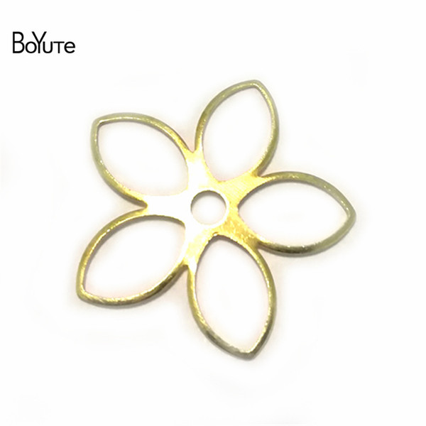 BoYuTe 100 Pcs Metal Copper Flower Stamping Plate Diy Hand Made Jewelry Accessories Parts