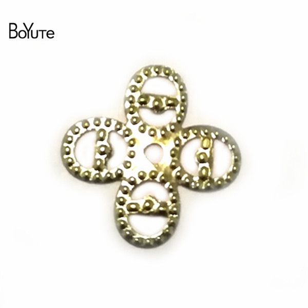 BoYuTe 200 Pcs Metal Copper Filigree Stamping Flower Diy Hand Made Jewelry Parts & Accessories Jewelry Findings & Components