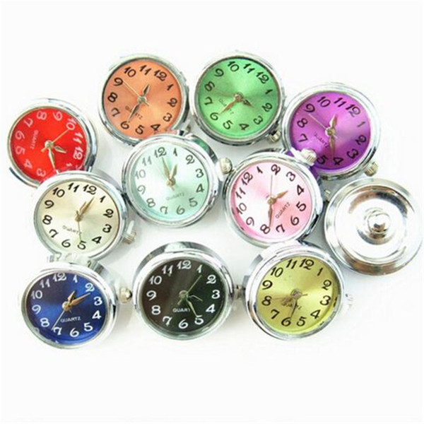 Round Glass Watch 18mm Ginger Snap Buttons for Noosa Charms Fit Snap Bracelet Women Bangles Fashion Jewelry Components