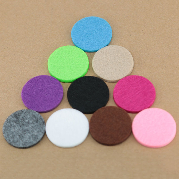 100pcs Mixed 10Styles Colorful 30mm Round Essential Oils Diffuser Locket Pads Perfume Aroma Locket Replacement Pads for 38mm diffuser locket