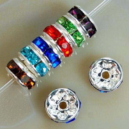 JLN 6/8/10 mm AAAA Crystal Rhinestone Roundelle Spacer Beads Multi Color For DIY Bracelet Necklace Making