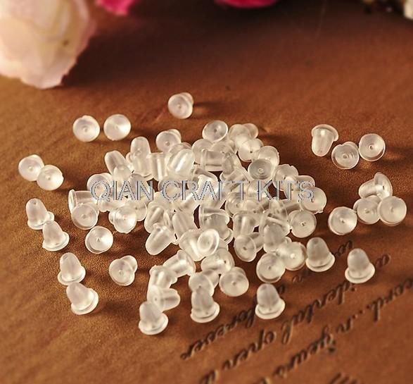 Set of 3000 pcs White Transparent General Rubber Earplug Earring backs Stoppers