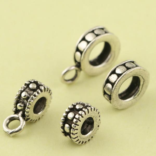 Thai Silver 925 Sterling Silver Bracelet Spacer Tire Spacer Beads fit Fit Pandora Style Necklace Chain Jewelry Findings Components Vintage