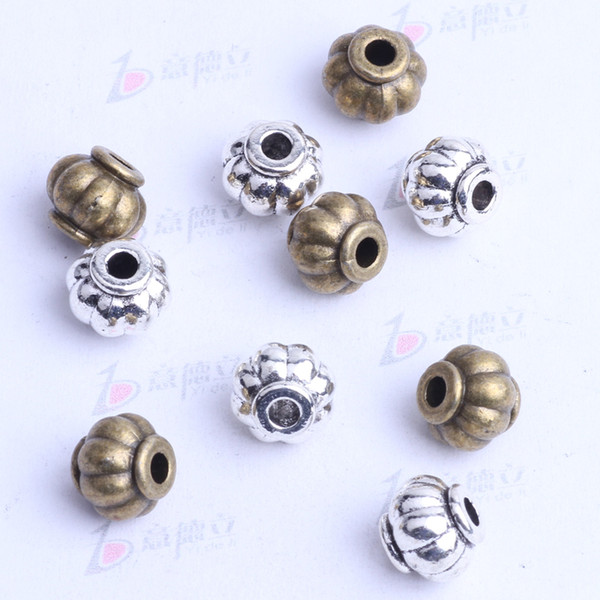 mini lantern Spacer bead charm 300pcs/lot 9.4*9.8mm antique silver/bronze Zinc Alloy for DIY pendant Jewelry Making Accessories 2471