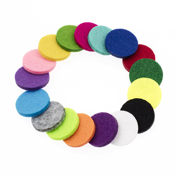 20pcs/lot Colorful Round/heart shape Felt Pads 12/17/22mm Fit for 20/25/30mm Essential Oil Diffuser Perfume Locket necklace