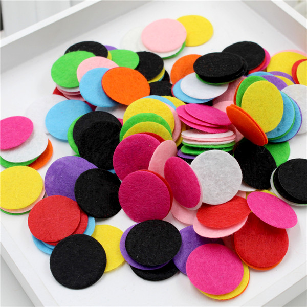 Colorful Felt Pads For 20mm 25mm 30mm 45mm 50mm Aromatherapy Diffuser Spacers Essential Oil Diffusing Perfume Locket Pendant D0656-1