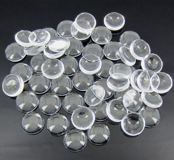 1 INCH (25mm) Clear Transparent Round Glass Cabochons, domed cabochon, no textile, transparent, perfict for handmade jewelry - Top quality