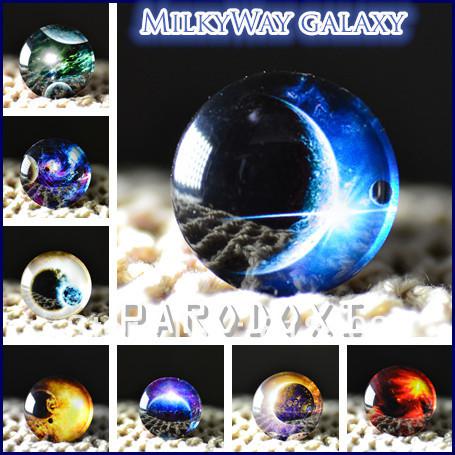 10pcs 25mm Charm galaxy The Milky Way Pattern Round Glass Dome Cabochon Flat Back Embellishments