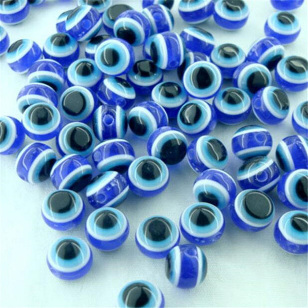 Spacer Beads Round Jewelry Finding Royal Blue Acrylic Kabbalah Evil Eye Ball Round Spacer Beads for Jewelry Making DHL Free