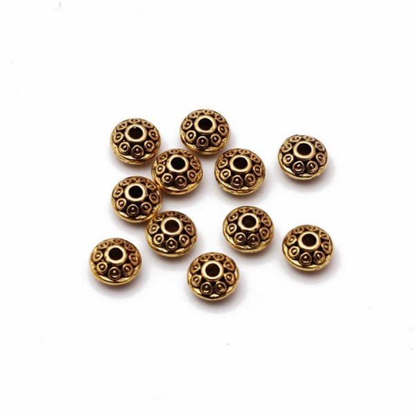 Tibetan Round Oval Spacer Metal Beads For Jewelry Making DIY Zinc Alloy Charm Accessory For Jewelry Bracelet Making