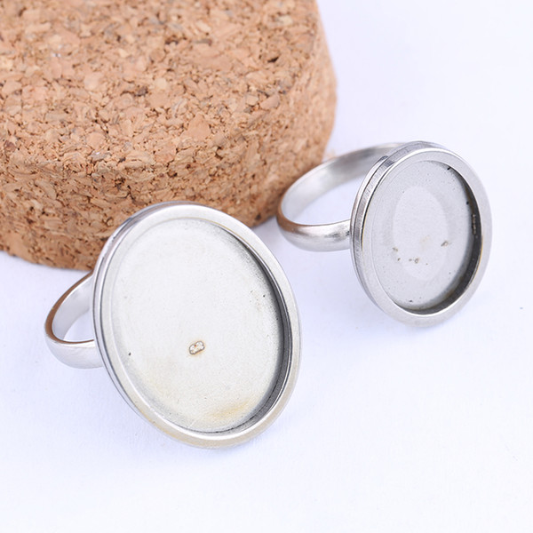 onwear fit 13x18mm 18x25mm oval cabochon ring base settings stainless steel rings bezel blanks diy jewelry accessories