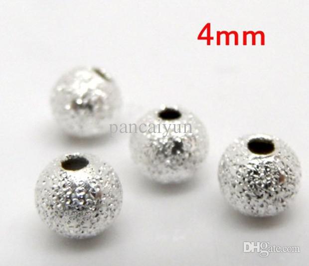 500pcs Silver Plated Stardust Spacer Beads 4mm Dia.