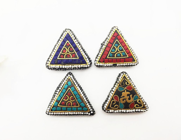 Wholesale 5 PCS fashion popular triangle accessories, retro national wind jewelry connector, DIY men, women jewelry accessories