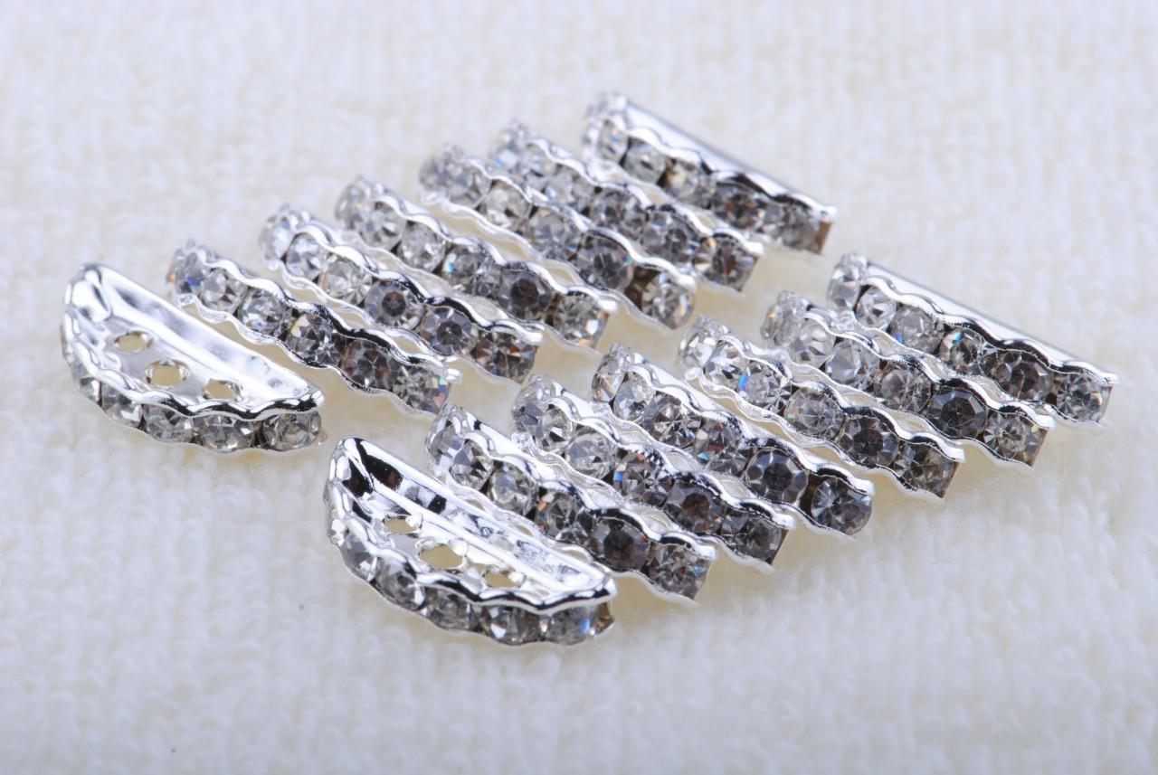 Wholesale 500Pcs 11x5mm Silver jewelry Findings rhinestone crystal spacer beads A+