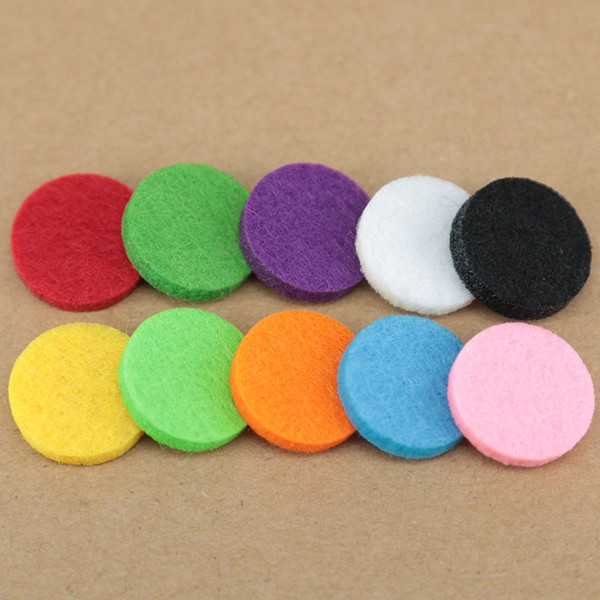 100pcs 10Styles Colorful 17mm Round Essential Oils Diffuser Locket Pads Perfume Aroma Locket Replacement Pads for 25mm diffuser locket