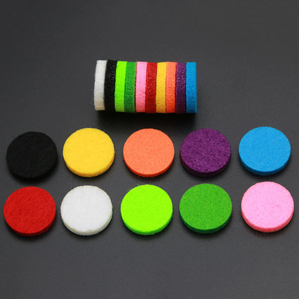 100pcs 10 Style Colorful 17mm Round Essential Oils Diffuser Locket Pads Perfume Aroma Locket Replacement Pads for 25mm diffuser locket