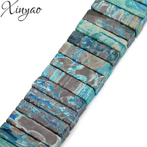 XINYAO 2018 5pcs/lot Natural Agates Stone Beads Square Shape Spacer Bulk Beads For DIY Bracelet Jewelry Making 9x23mm 9X32mm