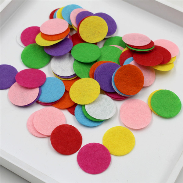 Colorful Felt Pads For 20mm 25mm 30mm 45mm 50mm Aromatherapy Diffuser Spacers Essential Oil Diffusing Perfume Locket Pendant D0656