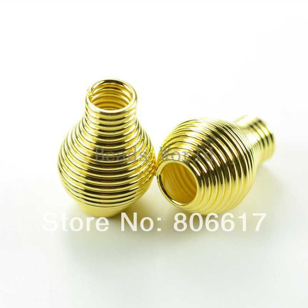 Free Shipping 20 Pcs Gold Plated Spiral Spring Spacer Beads End/Caps Fasteners 19x14mm(W03351 X 1)