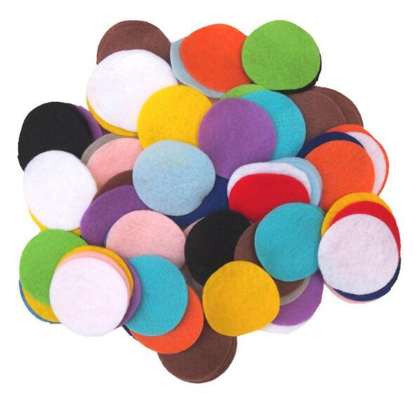 Mixed Colors Round Felt Pads for 20mm 25mm 30mm Spacers For Essential Oil Diffuser Perfume Locket Pendants Necklace