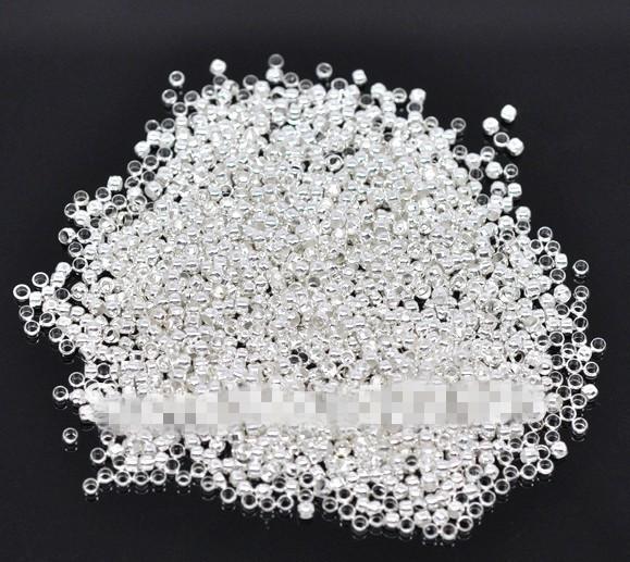 1000Pcs Silver Plated CrimpsBead 2mm